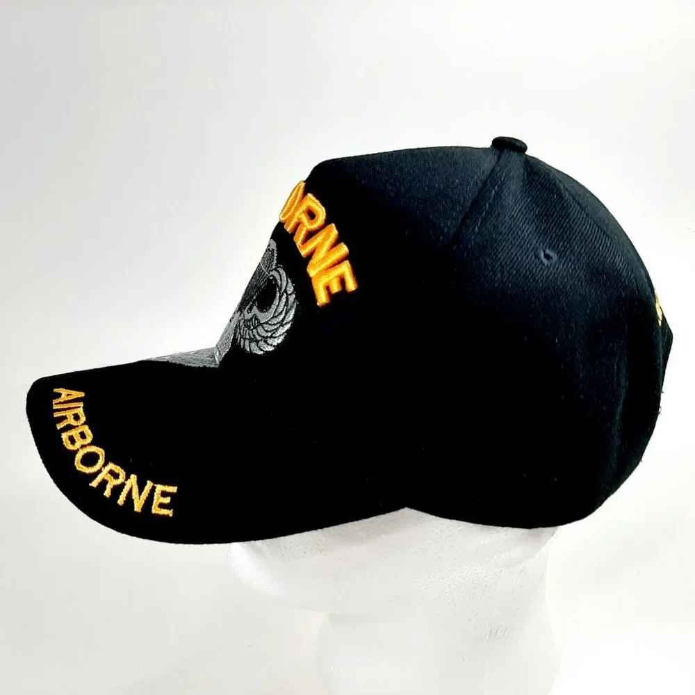 US Army Airborne Men's Cap Hat Embroidered Black A